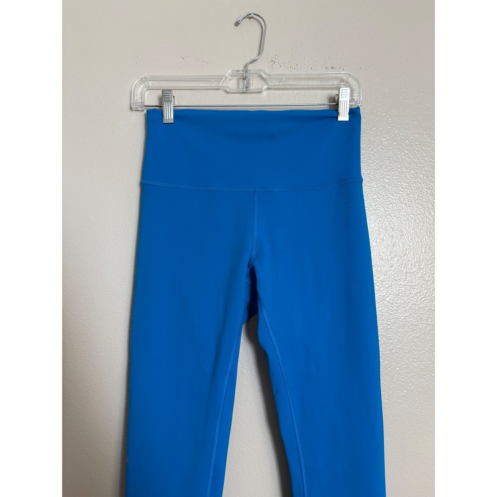 Lululemon Wunder Train High-Rise Tight 25 Graphic Blue Pink Logo Size 8